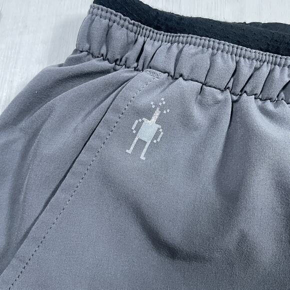 Smartwool Active Lined Shorts Mens Small Gray Lined 8" Running Merino Wool - Picture 9 of 13